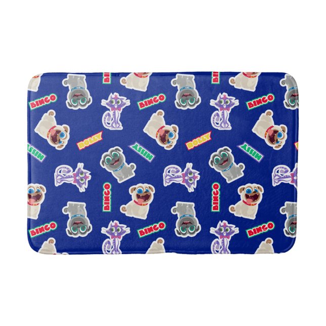 Puppy Dog Pals Blue Character Pattern Bath Mat (Front)