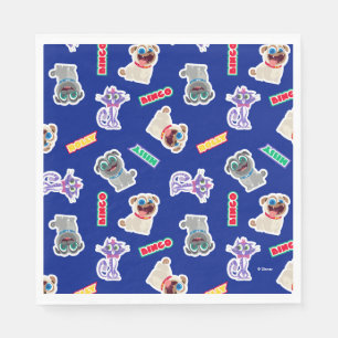 Puppy Dog Pals Blue Character Pattern Napkins