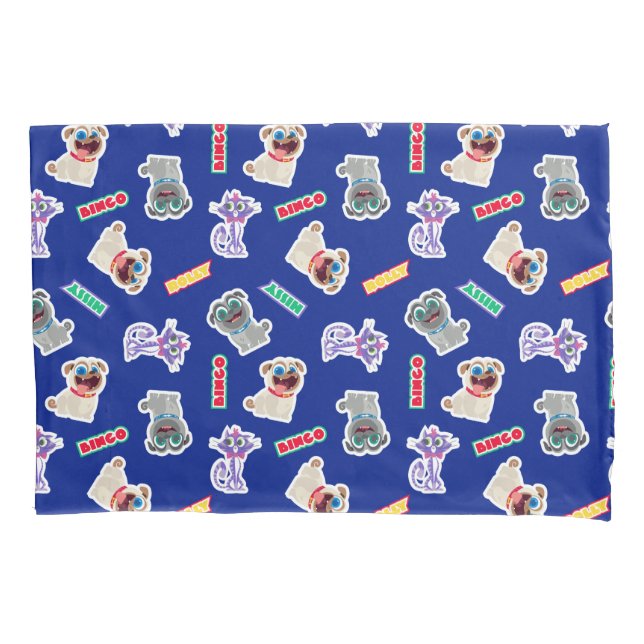 Puppy Dog Pals Blue Character Pattern Pillow Case (Front)
