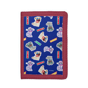 Puppy Dog Pals Blue Character Pattern Tri-fold Wallet