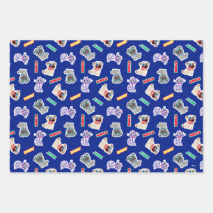Puppy Dog Pals Blue Character Pattern Wrapping Paper Sheets