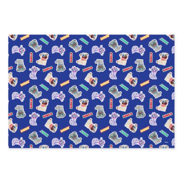 Puppy Dog Pals Blue Character Pattern Wrapping Paper Sheets