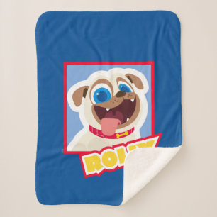 Puppy Dog Pals Cartoon Rolly Sherpa Blanket