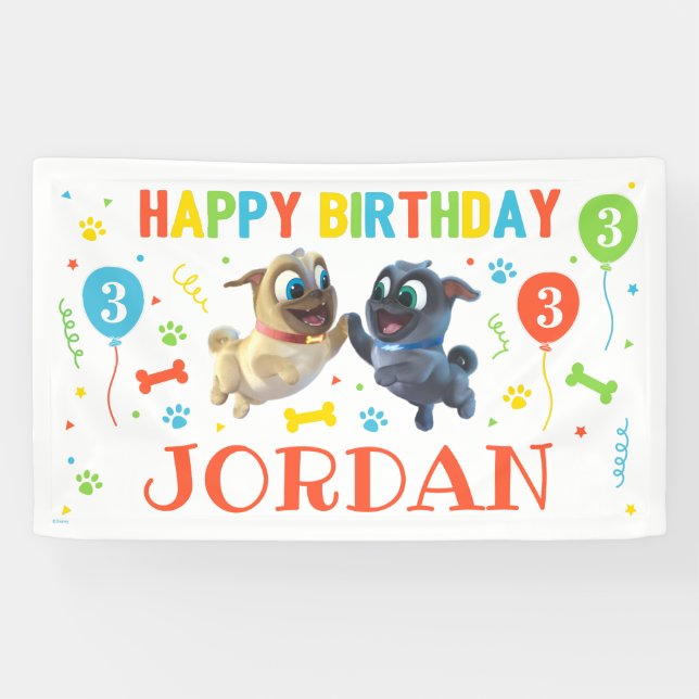 Puppy Dog Pals Chalkboard Birthday Banner (Horizontal)