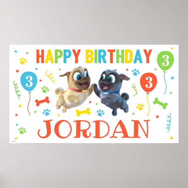 Puppy Dog Pals Chalkboard Birthday Poster (Front)
