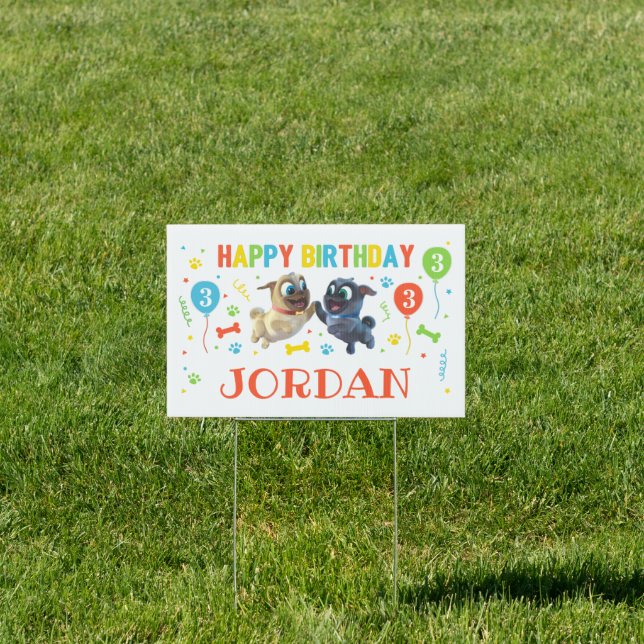Puppy Dog Pals Chalkboard Birthday Sign (Insitu)
