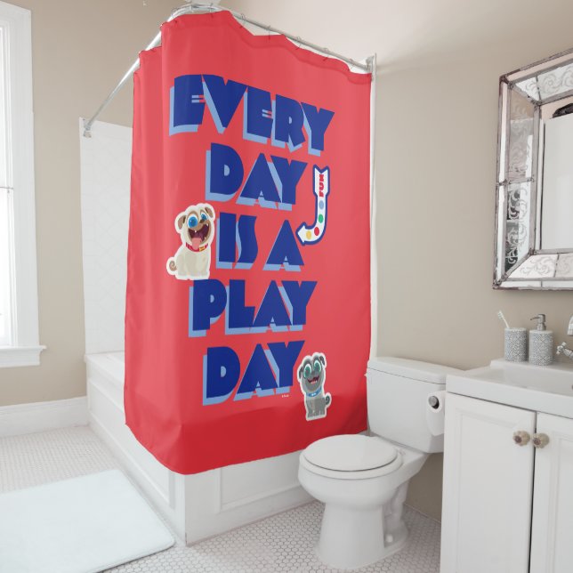 Puppy Dog Pals | Every Day is a Play Day Shower Curtain (In Situ)