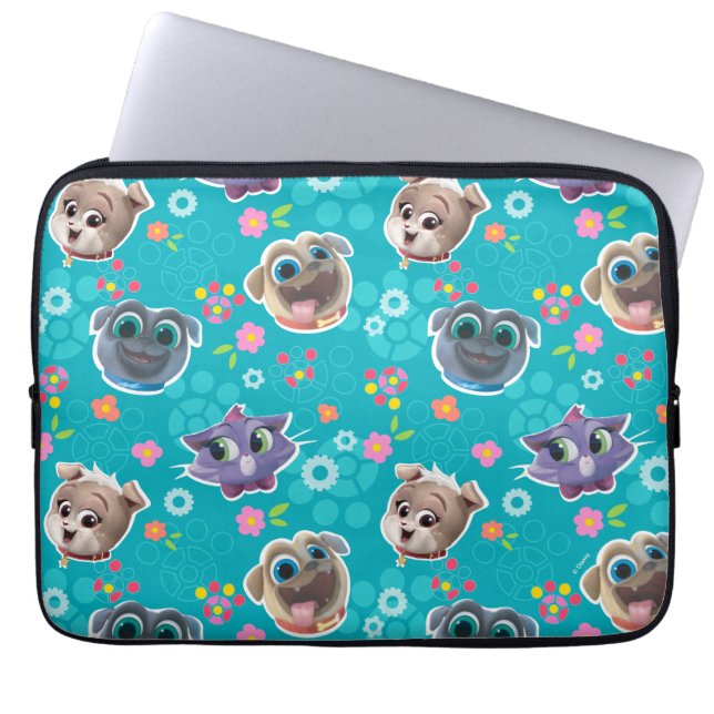Puppy Dog Pals | Floral Pattern Laptop Sleeve (Front)
