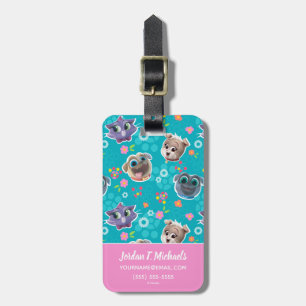 Puppy Dog Pals Floral Pattern Luggage Tag