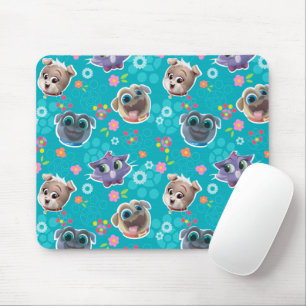 Puppy Dog Pals Floral Pattern Mouse Pad