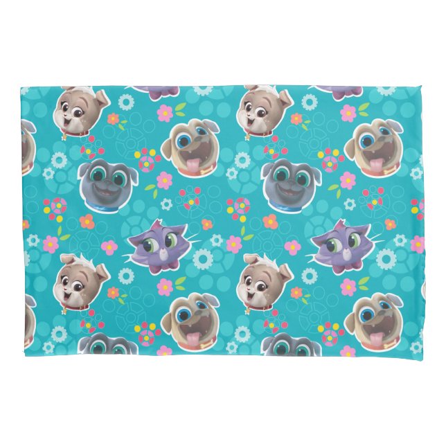 Puppy Dog Pals | Floral Pattern Pillow Case (Front)