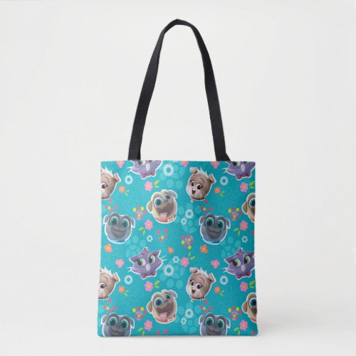 Puppy Dog Pals  Floral Pattern Tote Bag