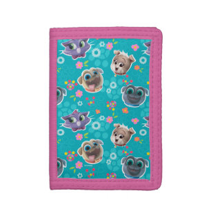 Puppy Dog Pals Floral Pattern Tri-fold Wallet