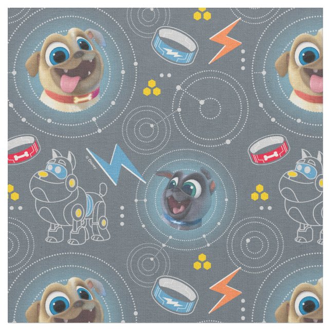 Puppy Dog Pals | Geared for Adventure Pattern Fabric (Close Up)