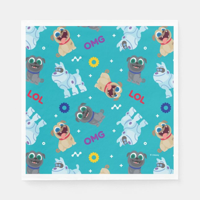 Puppy Dog Pals | OMG LOL Pattern Napkins (Front)