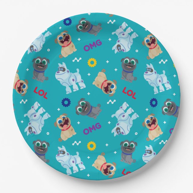 Puppy Dog Pals | OMG LOL Pattern Paper Plates (Front)