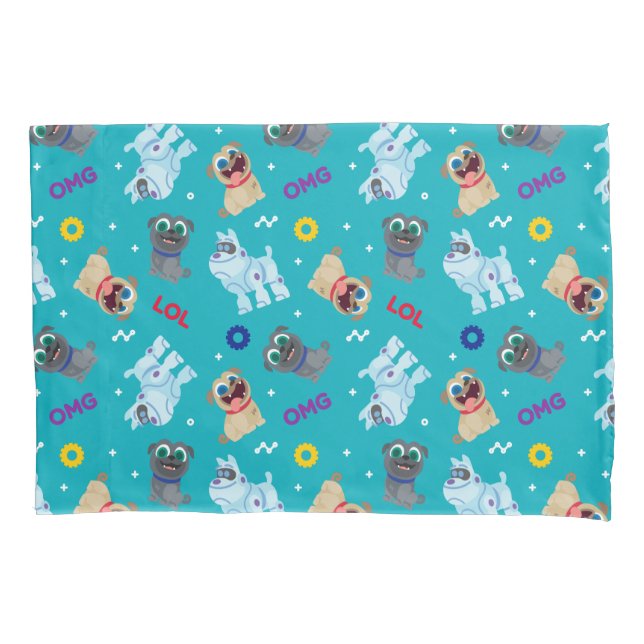 Puppy Dog Pals | OMG LOL Pattern Pillow Case (Front)
