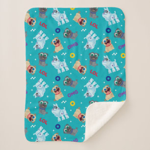 Puppy Dog Pals OMG LOL Pattern Sherpa Blanket
