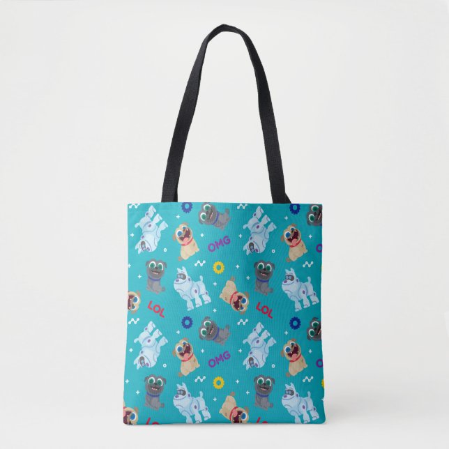 Puppy Dog Pals | OMG LOL Pattern Tote Bag (Front)