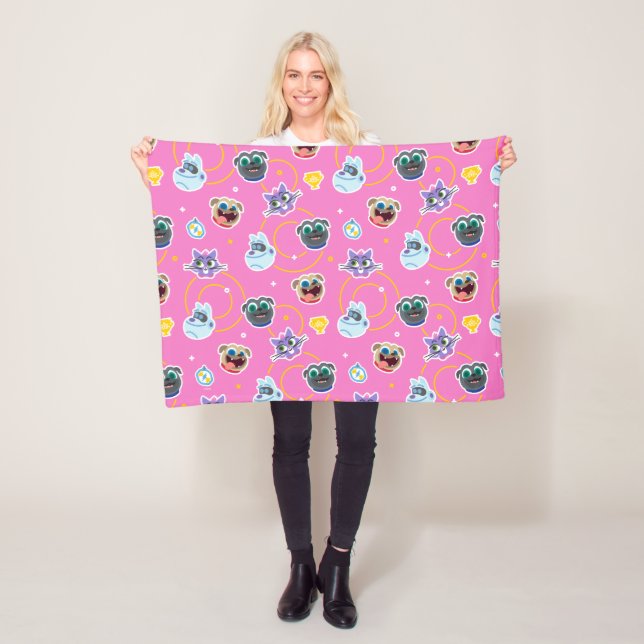 Puppy Dog Pals Pink Pattern Fleece Blanket (In Situ)