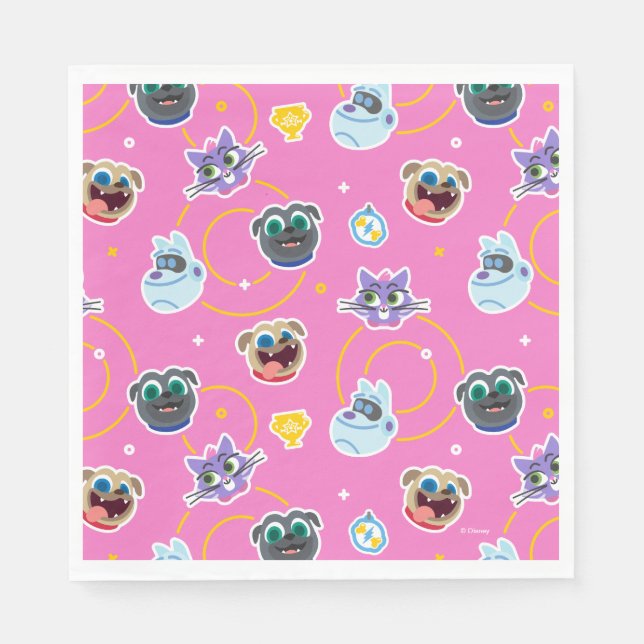 Puppy Dog Pals Pink Pattern Napkins (Front)
