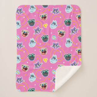 Puppy Dog Pals Pink Pattern Sherpa Blanket