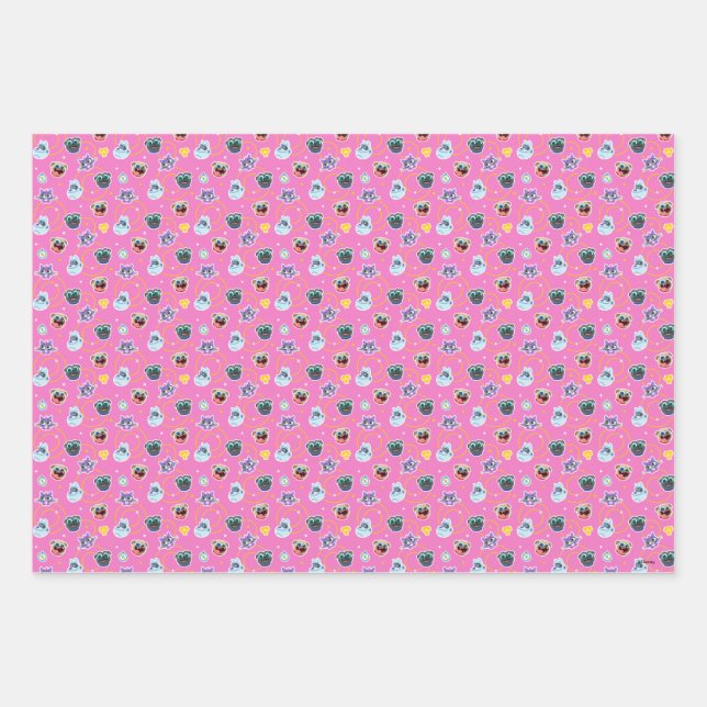 Puppy Dog Pals Pink Pattern Wrapping Paper Sheets (Front)