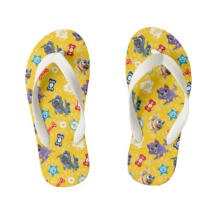 Puppy Dog Pals Pug Power Pattern Kid's Flip Flops