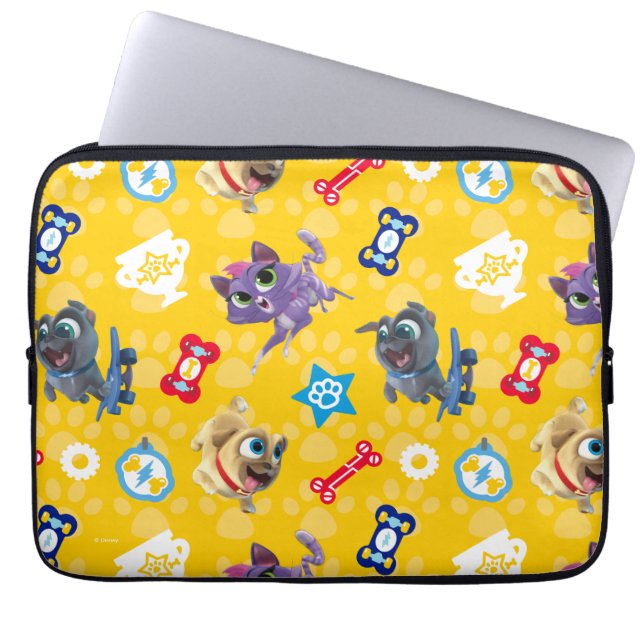 Puppy Dog Pals | Pug Power Pattern Laptop Sleeve (Front)