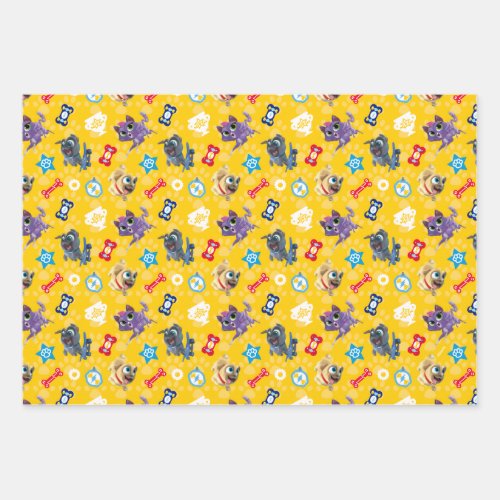 Puppy Dog Pals | Pug Power Pattern Wrapping Paper Sheets