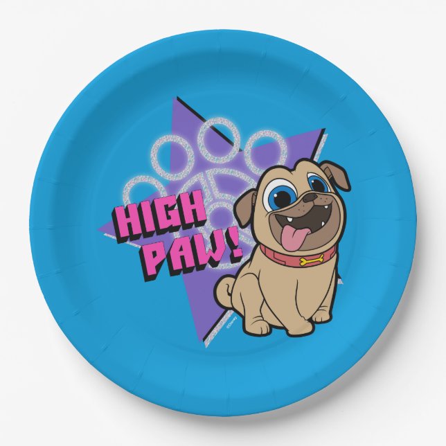 Puppy Dog Pals | Rolly - High Paw Paper Plates (Front)