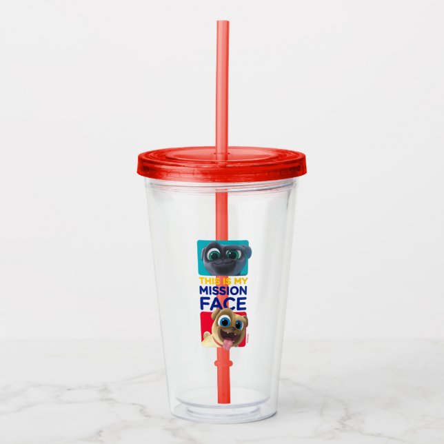 Puppy Dog Pals | This is my Mission Face Acrylic Tumbler (Front)