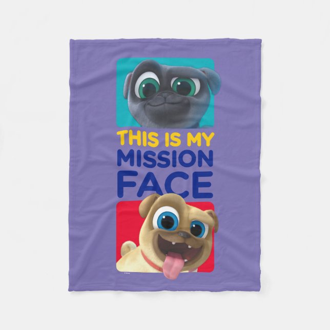 Puppy Dog Pals | This is my Mission Face Fleece Blanket (Front)