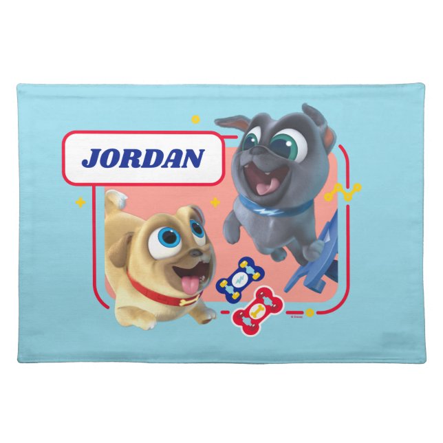 Puppy Dog Pals | Woofin' and Wheelin' Cloth Placemat (Front)