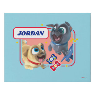 Puppy Dog Pals Woofin' and Wheelin' Faux Canvas Print
