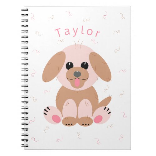 Puppy Dog Pastel Personalized Cartoon Simple Notebook