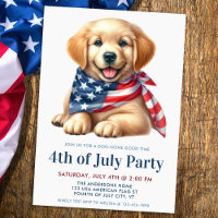 Puppy Dog Patriotic Golden Retriever 4th Of July