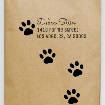 Puppy Dog Paw Pet Rubber Stamp by mixedworld at Zazzle