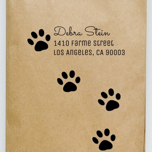 puppy dog paw pet rubber stamp