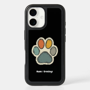 Puppy Dog Paw Print Animal Lover Peace Design iPhone 16 Case