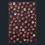 Puppy Dog Paw Print | Black Pink & White Kitchen Towel<br><div class="desc">Animal themed kitchen towel features a stylish and whimsical puppy dog paw print pattern with blush pink, white and maroon paw prints on a black background. Create your own patterned hand towel by replacing the image using the fields provided, or use the "message" button for designer help. A perfect addition...</div>