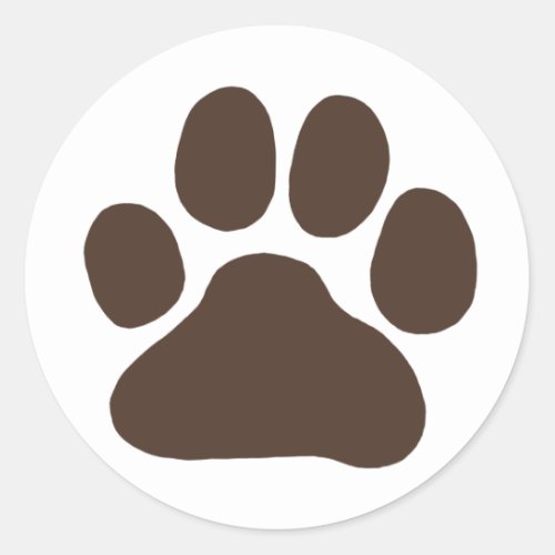 Puppy Dog Paw Print  Cute Canine Pawprint Classic Round Sticker