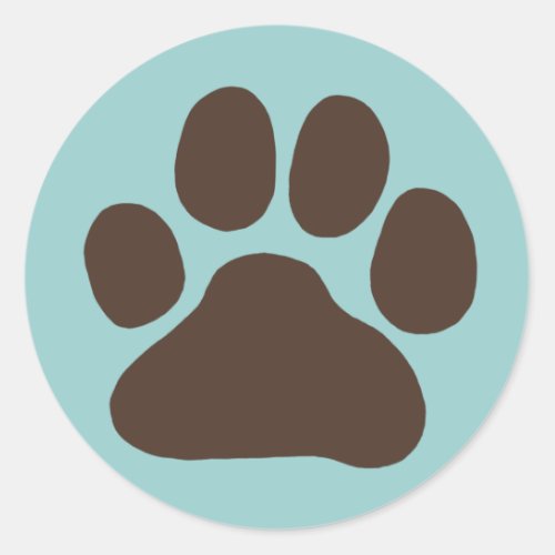 Puppy Dog Paw Print  Cute Canine Pawprint Classic Round Sticker