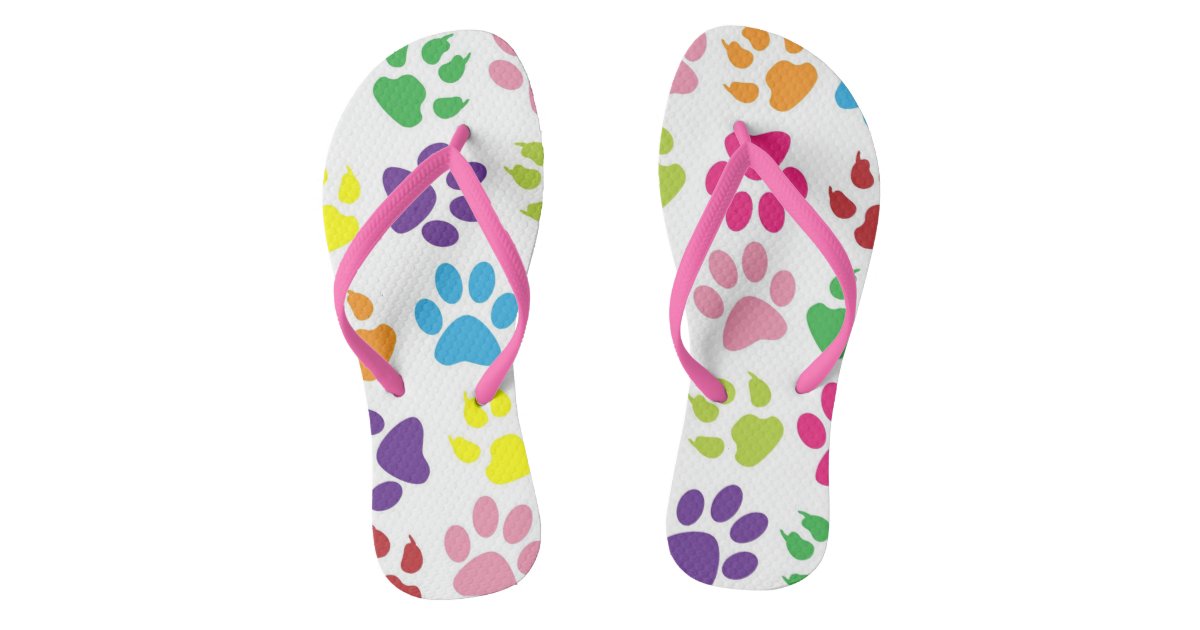 blanding Robust fotoelektrisk Puppy Dog Paw Print Flip Flops Women/Men Shoes | Zazzle