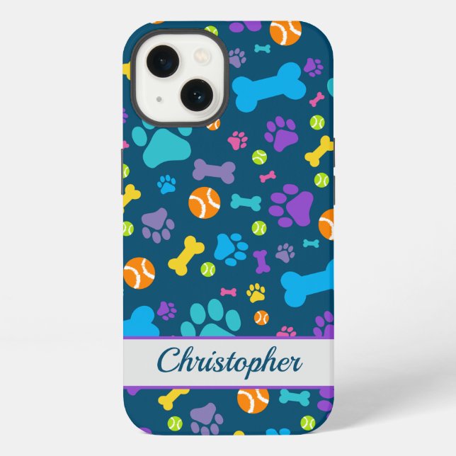 Puppy Dog Paw Print  Pattern Iphone Case (Back)
