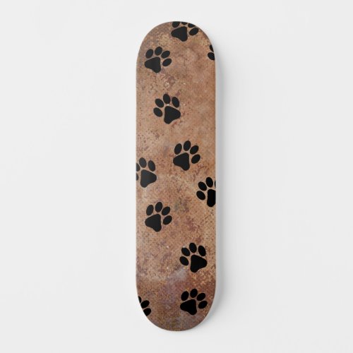 Puppy Dog Paw Prints in Sand Skateboard  Wall Art