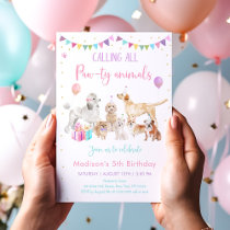 Puppy Dog Paw-ty Animal Birthday Invitation