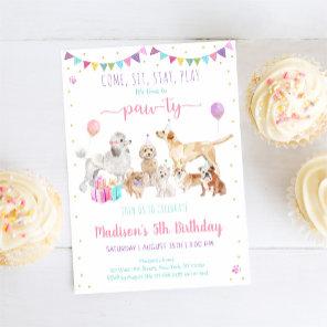 Puppy Dog Paw-ty Birthday Invitation