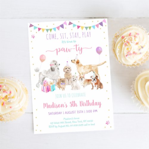 Puppy Dog Paw_ty Birthday Invitation