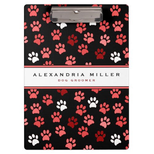 Puppy Dog Paws  Black Pink  White  Name  Title Clipboard